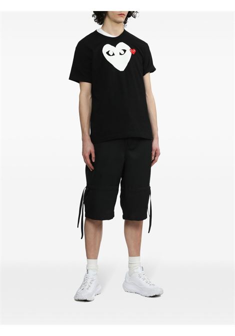 t-shirt con logo ricamato unisex nera COMME DES GARÇONS PLAY | AX-T116-0511